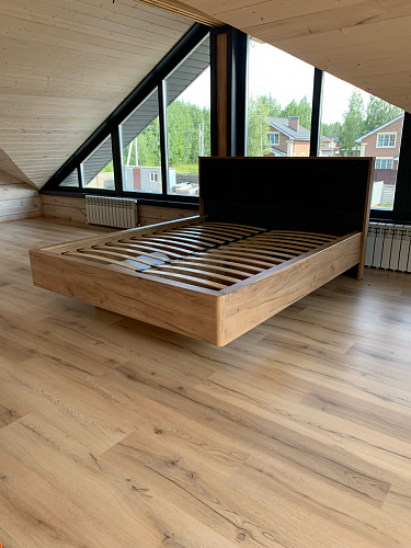 Двуспальная кровать Клауд 160х200 парящая дуб крафт золотой / антрацит фото покупателя 87