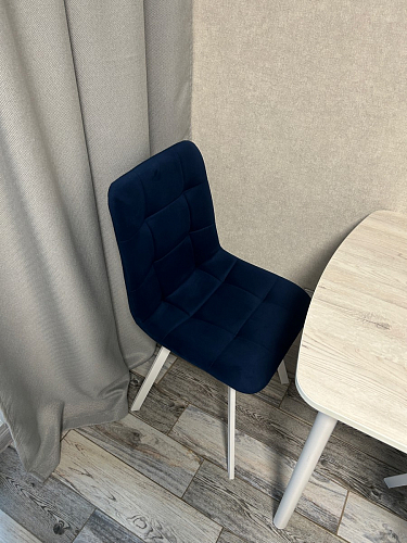 Стул на металлокаркасе Чилли синяя ткань / белый фото покупателя 288