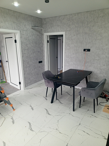 Керамический стол Норман 140(200)х80 серый мрамор larka grey / черный фото покупателя 30