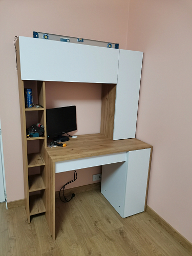 Письменный стол Комфорт 12.71 дуб золотой craft / белая аляска фото покупателя 210