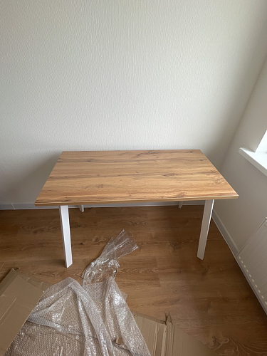 Стол Тринити Лофт 140 25 мм дуб делано темный / белый фото покупателя 54