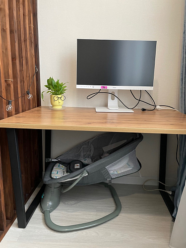 Деревянный стол Лота Лофт 140х80 черный матовый / бетон светлый фото покупателя 539