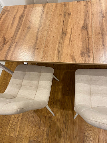 Деревянный стол Лота Лофт 120х75 белый матовый / дуб крафт золотой фото покупателя 739