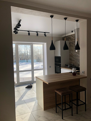 Барный стул Лофт кожзам темно-серый / черный матовый фото покупателя 6