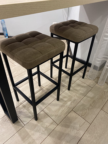 Барный стул Лофт ткань канди грей / черный матовый фото покупателя 148