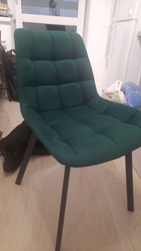 Стул на металлокаркасе Челси морская волна / черный фото покупателя 257