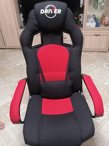 Компьютерное кресло Driver/Драйвер кожзам черный / ткань черный фото покупателя 83