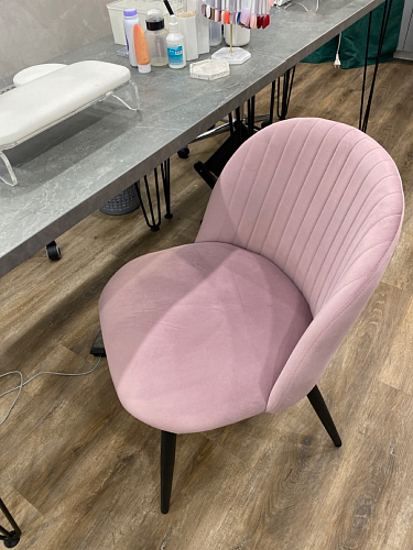 Стул на металлокаркасе Gabi 1 light blue / black / gold фото покупателя 718