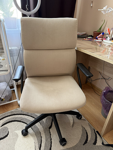 Компьютерное кресло Benefit флок бежевый 7 фото покупателя 17