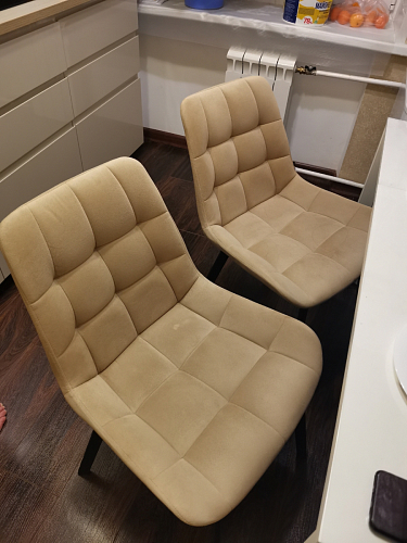 Стул на металлокаркасе Челси бежевый / черный фото покупателя 155