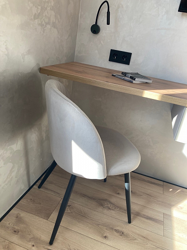 Стул на металлокаркасе Gabi dark beige / black / silver фото покупателя 238