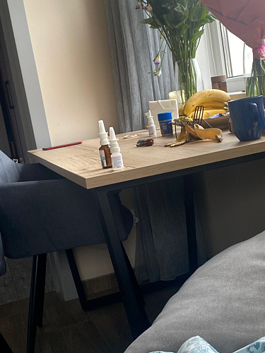 Деревянный стол Лота Лофт 120х75 белый матовый / дуб крафт золотой фото покупателя 811