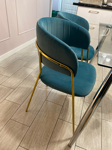 Стул на металлокаркасе Kamelia green / gold фото покупателя 50