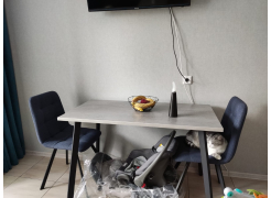 Стол Тринити Лофт 120 32 мм бетон / черный матовый фото покупателя 207