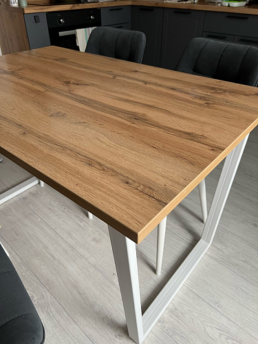 Стол Лота Лофт 140 25 мм черный матовый / бетон фото покупателя 13