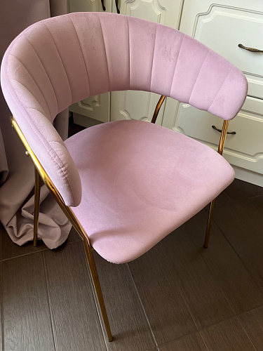 Стул на металлокаркасе Kamelia голубой / голубой / золотой фото покупателя 90