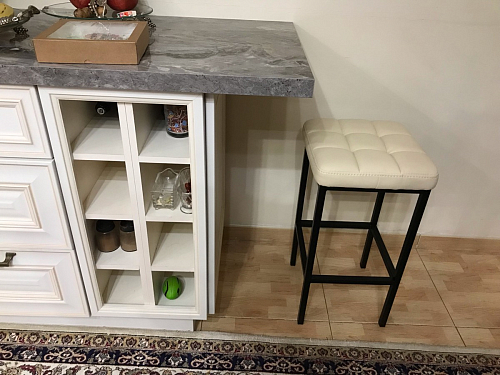 Барный стул Лофт ткань канди крем / черный матовый фото покупателя 45