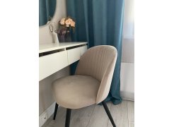 Стул на металлокаркасе Gabi 1 бежевый / черный с серебряными наконечниками фото покупателя 486