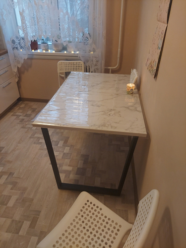 Стол Лота Лофт 120 32 мм бетон / черный матовый фото покупателя 10