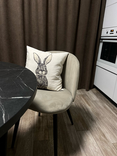 Стул на металлокаркасе Gabi dark beige / black / silver фото покупателя 265