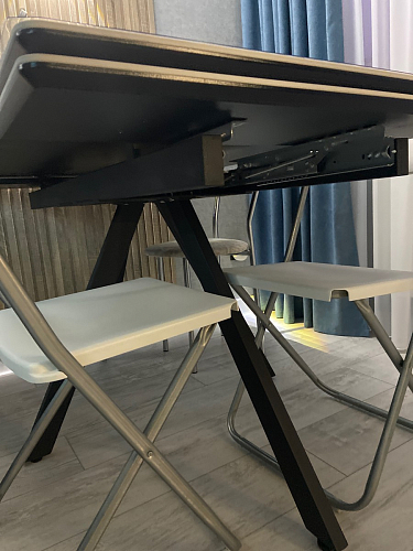 Керамический стол Вилли 140(200)х80х75 черный мрамор shakespeare black / черный фото покупателя 70