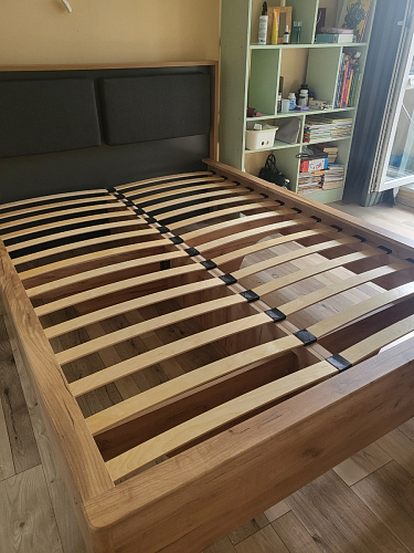 Двуспальная кровать Клауд 160х200 парящая дуб крафт золотой / антрацит фото покупателя 204