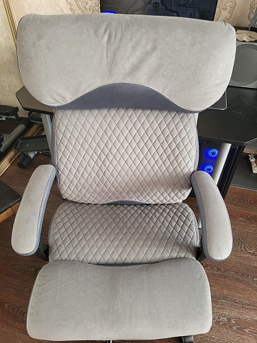 Компьютерное кресло Chief metalBL серый велюр фото покупателя 5