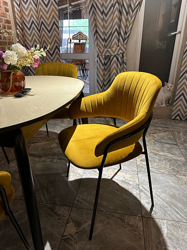 Стул на металлокаркасе Инклес темно-зеленый / черный глянец фото покупателя 25