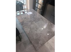 Стеклянный стол Хасселвуд 160(220)х90х77 белый мрамор / черный фото покупателя 13