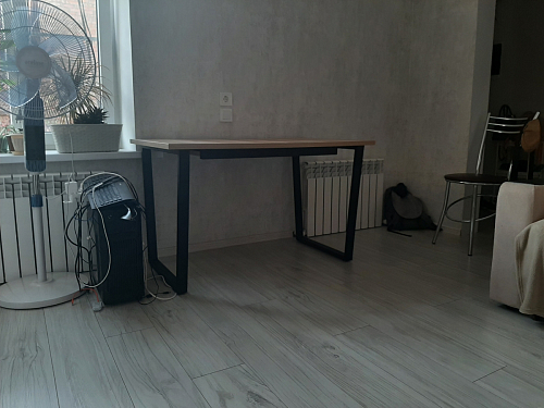 Стол Лота Лофт 140 25 мм черный матовый / дуб вотан фото покупателя 259