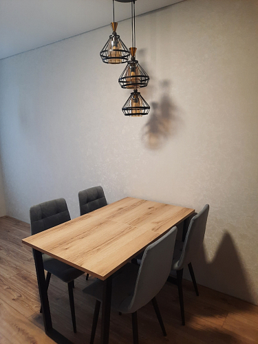 Стол Лота Лофт 140 25 мм черный матовый / дуб вотан фото покупателя 502