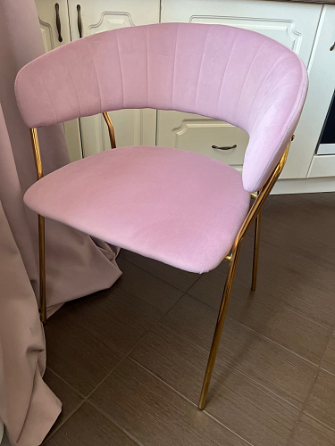 Стул на металлокаркасе Kamelia бежевый / золотой фото покупателя 82