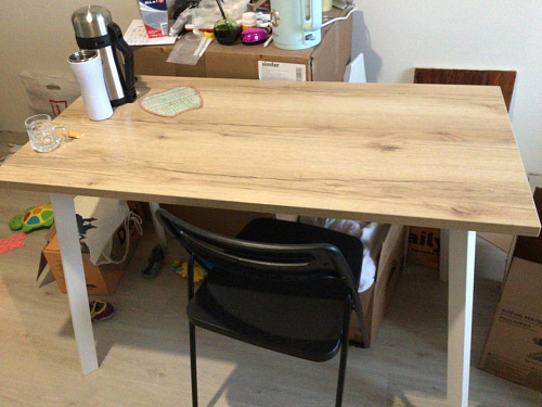 Стол Тринити Лофт 120 32 мм бетон / черный матовый фото покупателя 672