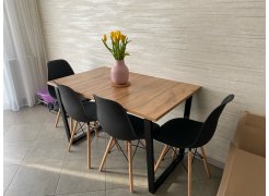 Деревянный стол Лота Лофт 120(160)х75 черный матовый / бетон светлый фото покупателя 233