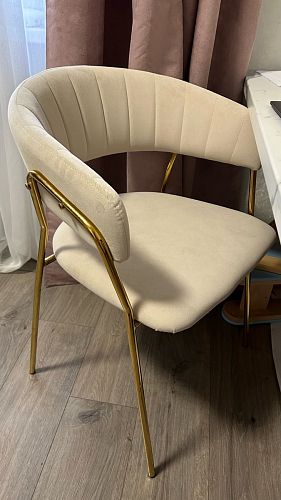 Стул на металлокаркасе Kamelia голубой / голубой / золотой фото покупателя 60