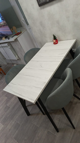 Стул на металлокаркасе Gabi 1 light blue / black / gold фото покупателя 61