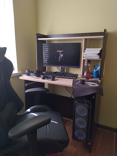 Компьютерный стол Грета-2 белый / дуб крафт золотой фото покупателя 2