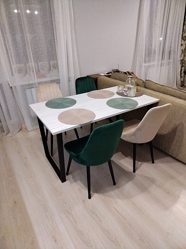 Деревянный стол Лота Лофт 140х80 черный матовый / бетон светлый фото покупателя 440