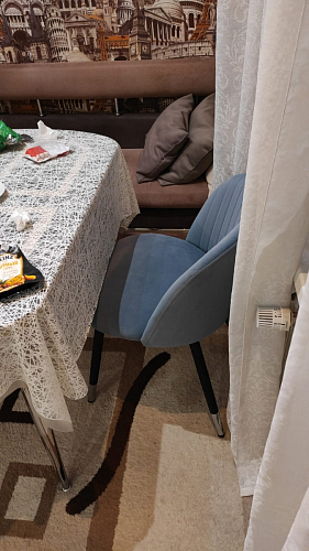 Стул на металлокаркасе Gabi dark beige / black / silver фото покупателя 283