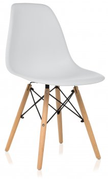 Стул Eames PC-015 WL white / wooden legs