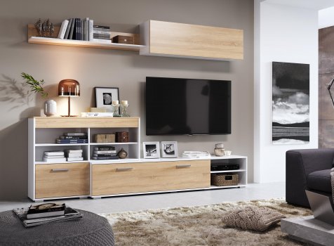 Готовая гостиная Алита белый бриллиант / дуб сонома