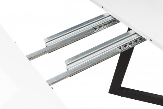 Стеклянный стол Алингсос 100(140)х100х76 белый / белая шагрень