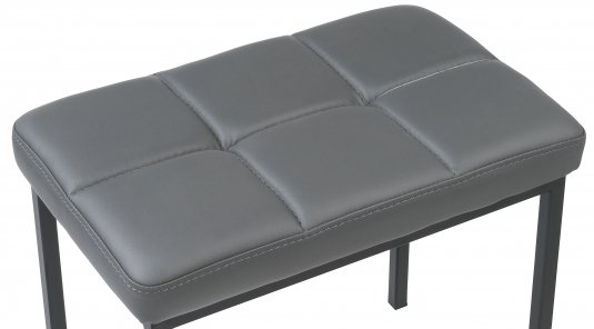Банкетка Дион кожзам темно-серый / черный матовый