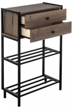 Обувница Диана дуб галифакс / черный матовый