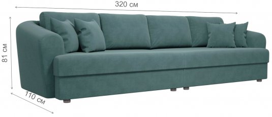 Диван Кристел велюр бирюза