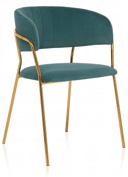 Стул на металлокаркасе Kamelia green / gold