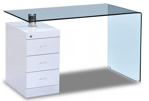 Письменный стол F-306-650 прозрачный / белый
