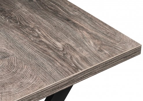 Стол Вик 120х75х77 дуб рошелье / черный матовый