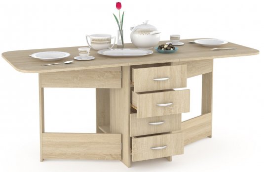 Стол-книжка Глория 606 М с ящиками дуб сонома